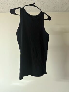Maurices Black Ribbed Tank - High Neck Sleeveless